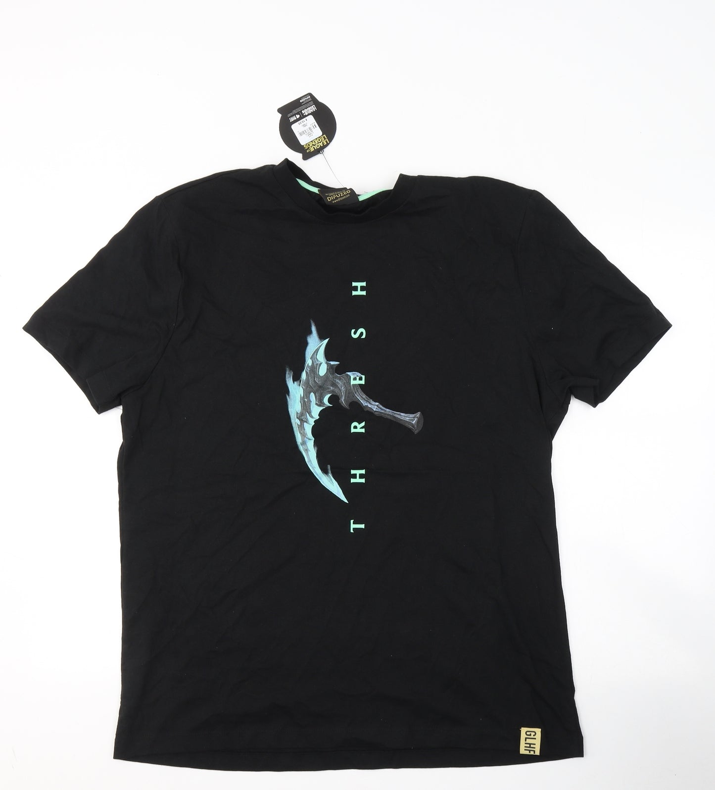 Primark Mens Black  Cotton  T-Shirt Size XL Round Neck  - League of Legends