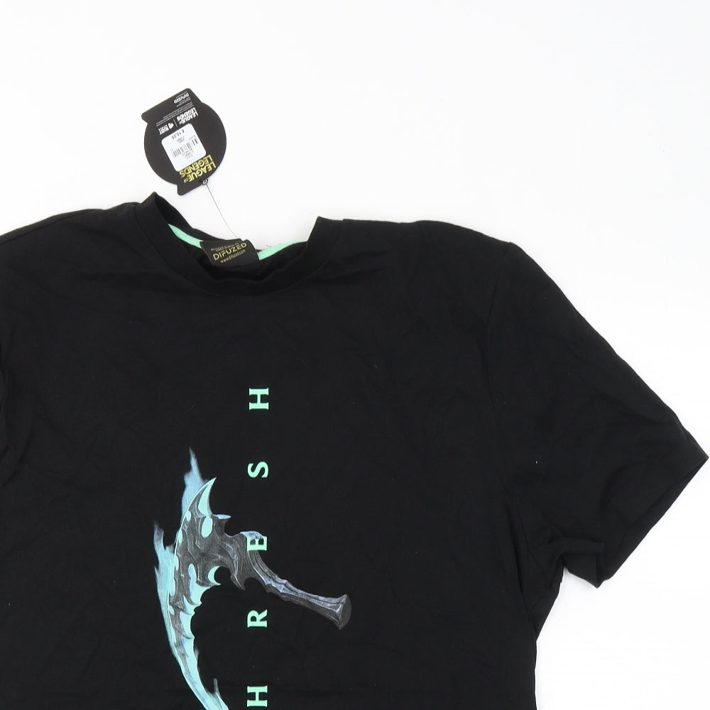 Primark Mens Black  Cotton  T-Shirt Size XL Round Neck  - League of Legends
