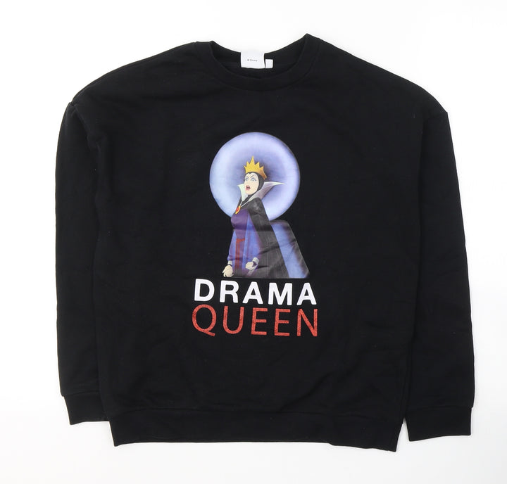 Disney Womens Black Cotton Pullover Sweatshirt Size XS Pullover - Drama Queen