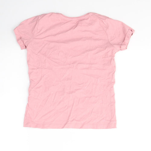 Primark Girls Pink  Cotton Basic T-Shirt Size 7-8 Years Round Neck Pullover - Don't/kinda care
