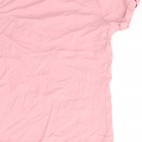 Primark Girls Pink  Cotton Basic T-Shirt Size 7-8 Years Round Neck Pullover - Don't/kinda care