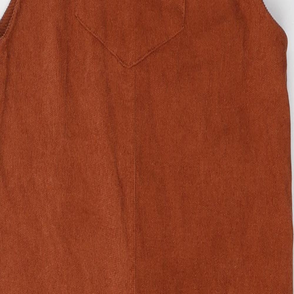 SheIn Girls Brown  Polyester Dungaree One-Piece Size 10 Years  Button