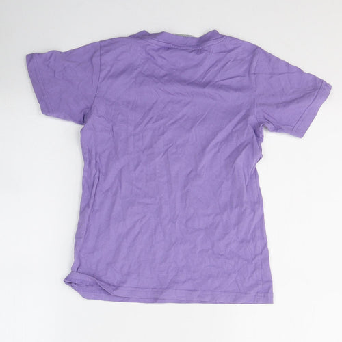 Champions Girls Purple  Cotton Basic T-Shirt Size 9-10 Years Round Neck Pullover