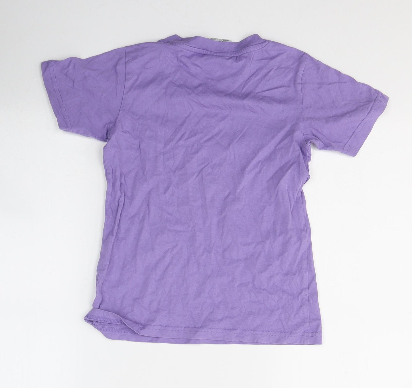 Champions Girls Purple  Cotton Basic T-Shirt Size 9-10 Years Round Neck Pullover