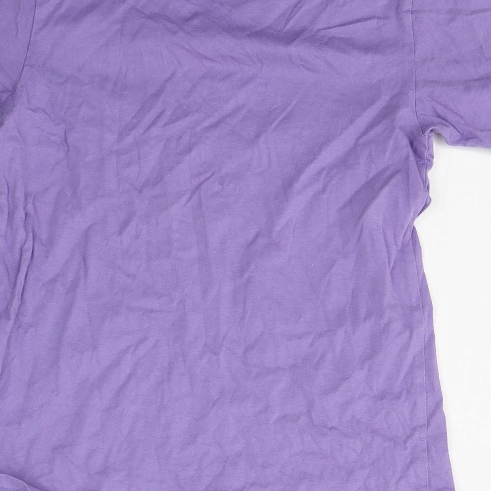 Champions Girls Purple  Cotton Basic T-Shirt Size 9-10 Years Round Neck Pullover
