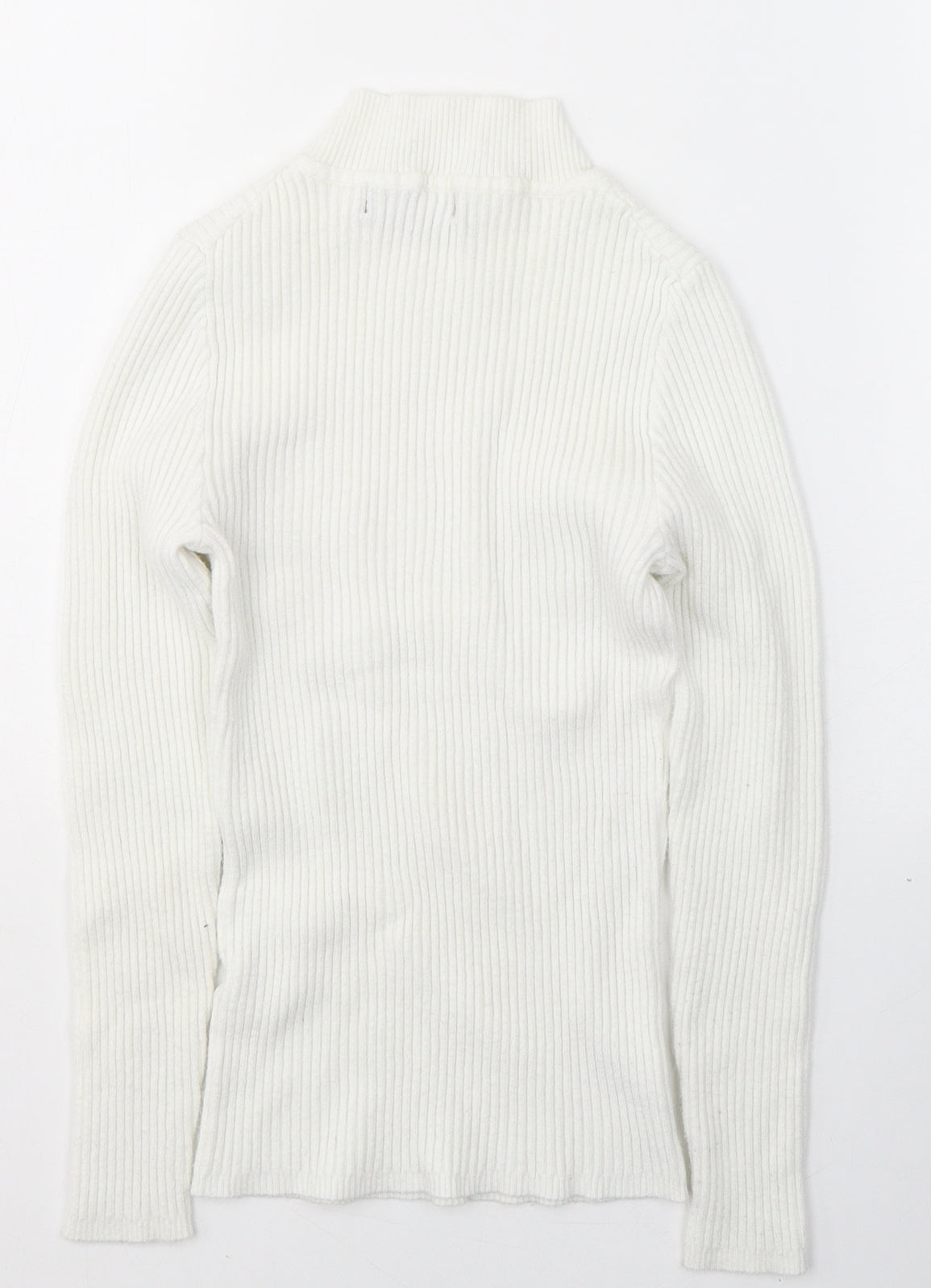 Primark Womens White High Neck  Viscose Pullover Jumper Size 10