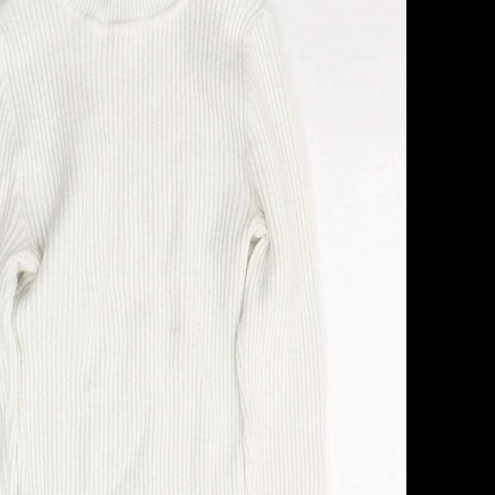 Primark Womens White High Neck  Viscose Pullover Jumper Size 10