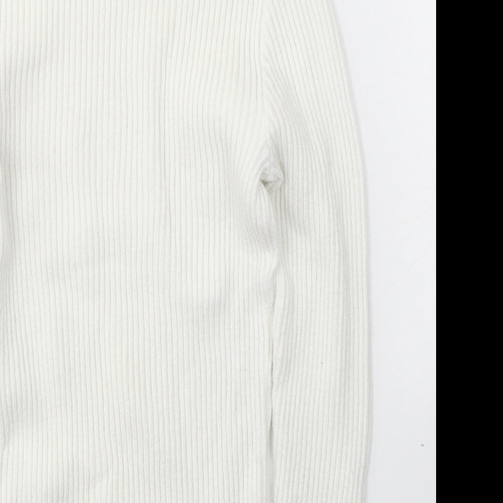 Primark Womens White High Neck  Viscose Pullover Jumper Size 10