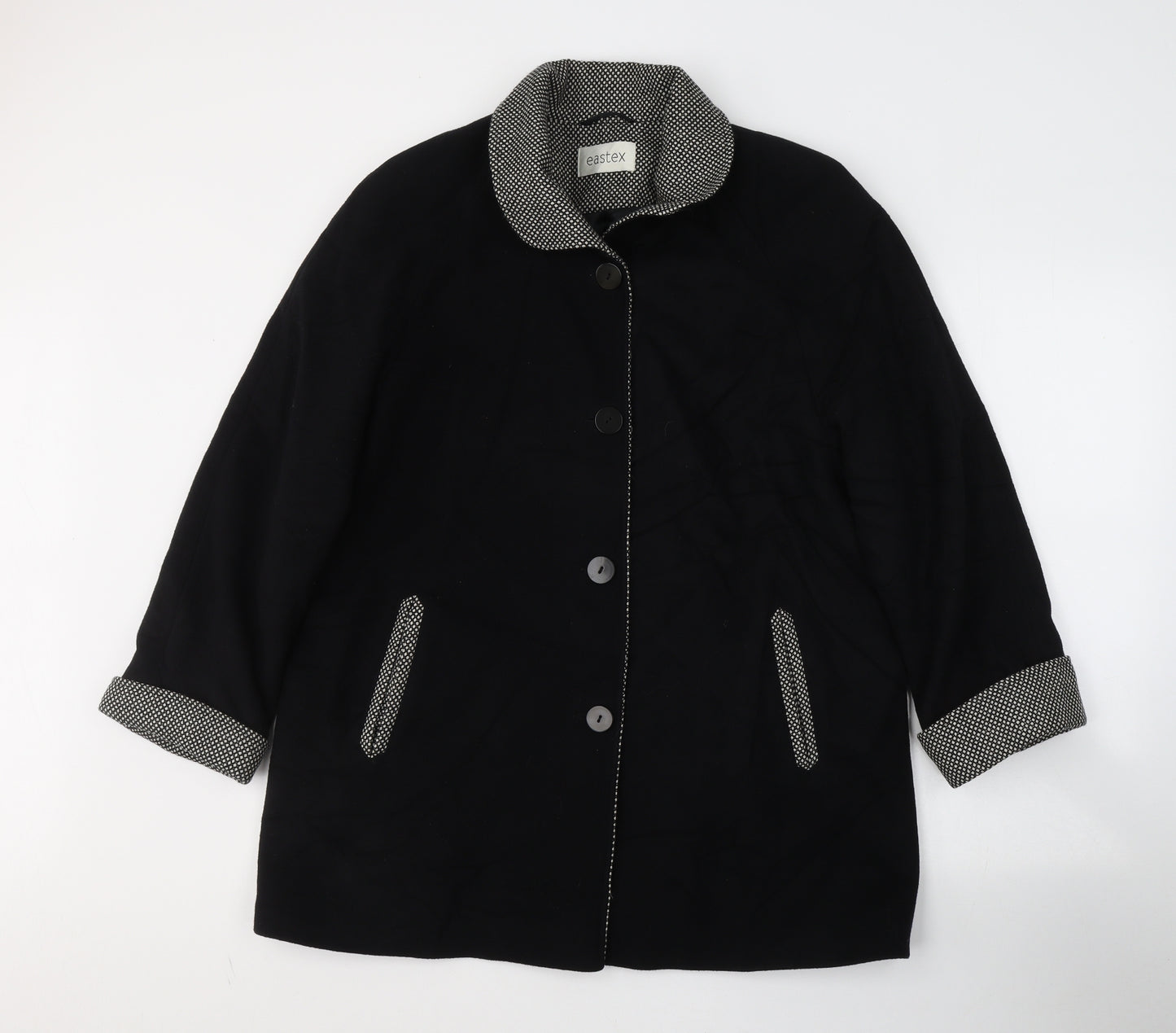 Eastex Womens Black   Parka Coat Size 14  Button