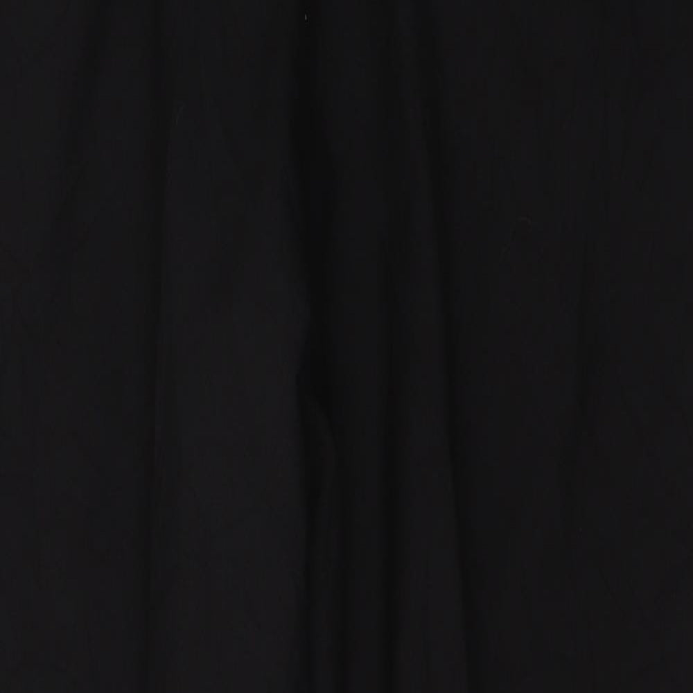 Marks and Spencer Mens Black  Polyester Dress Pants Trousers Size 36 L31 in Regular Button - Satin Side Strip