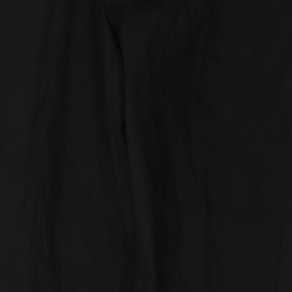 Marks and Spencer Mens Black  Polyester Dress Pants Trousers Size 36 L31 in Regular Button - Satin Side Strip