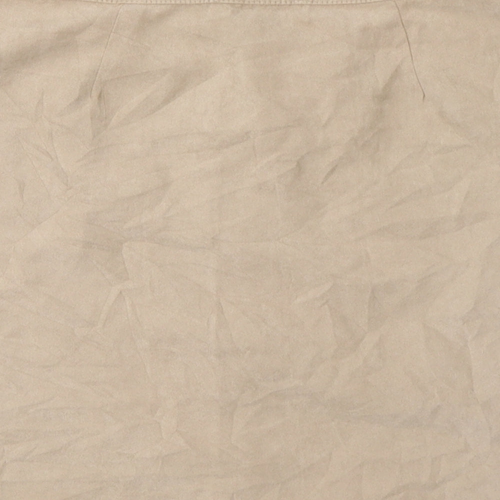 Atmosphere Womens Beige  Polyester Mini Skirt Size 12   Button