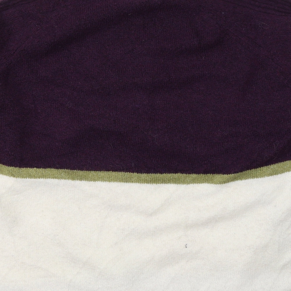 Marks and Spencer Womens Multicoloured Round Neck Striped Acrylic Pullover Jumper Size XL