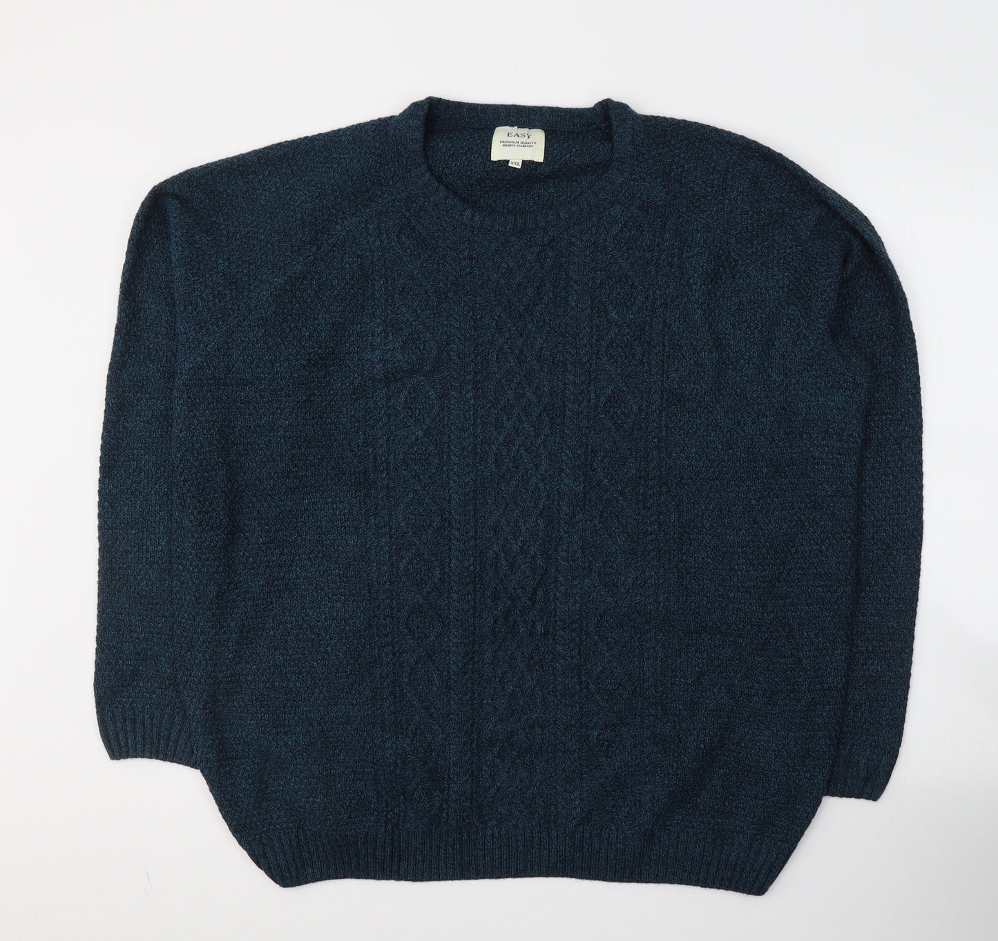 Matalan Mens Blue Round Neck  Acrylic Pullover Jumper Size 2XL