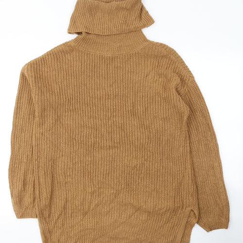 VERO MODA Womens Brown Roll Neck  Polyester Pullover Jumper Size XS   - Oversized