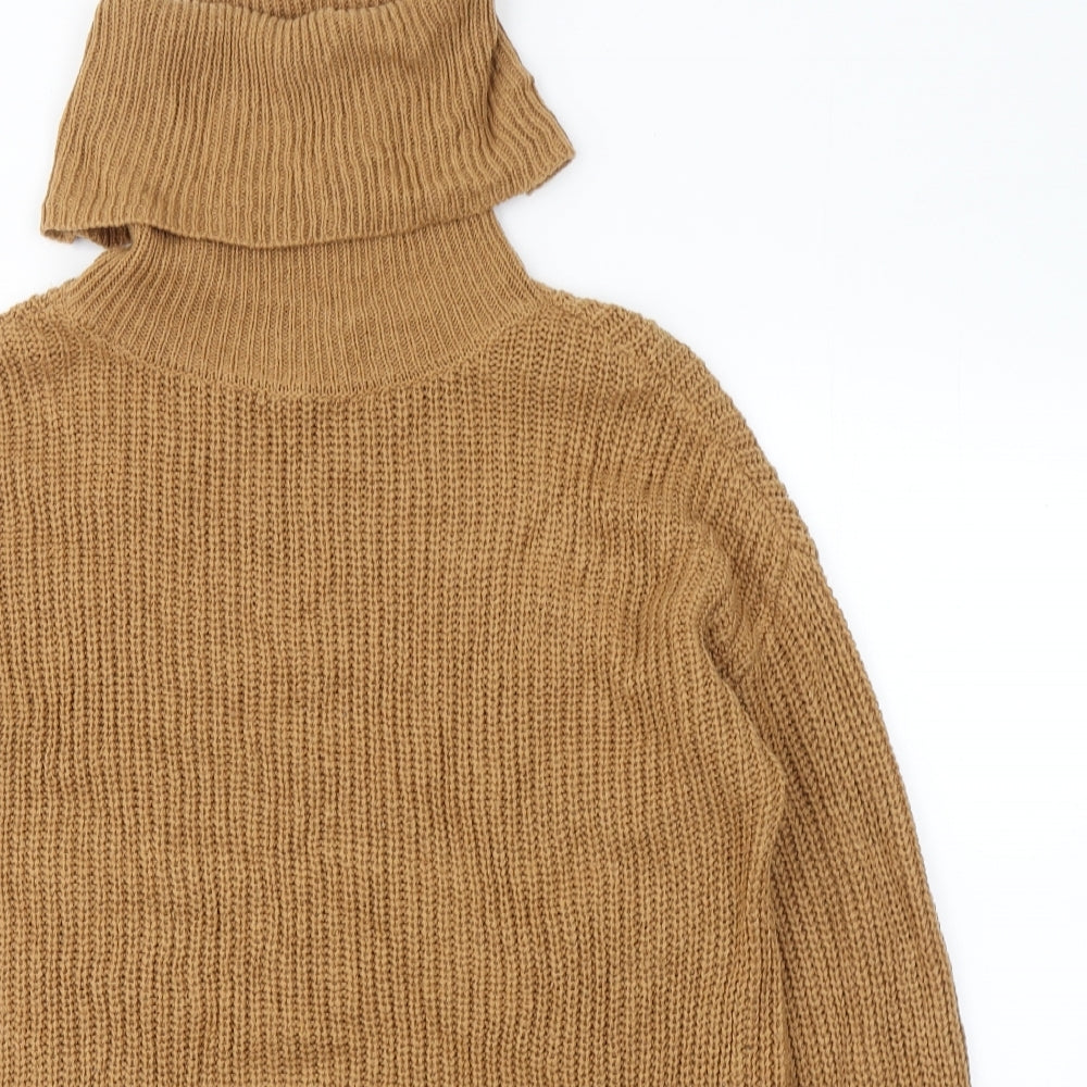VERO MODA Womens Brown Roll Neck  Polyester Pullover Jumper Size XS   - Oversized