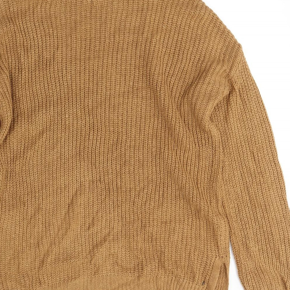 VERO MODA Womens Brown Roll Neck  Polyester Pullover Jumper Size XS   - Oversized