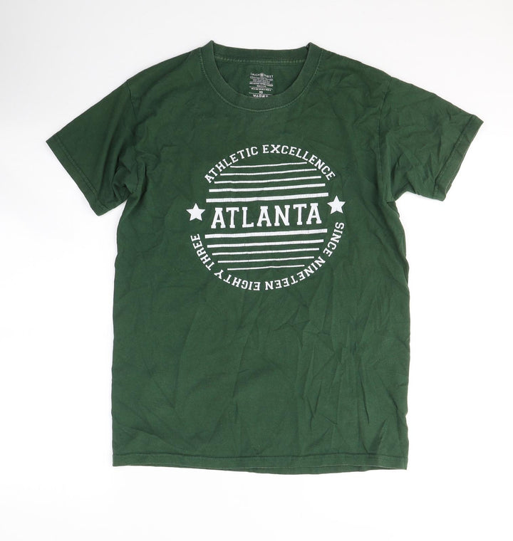 Daisy Street Womens Green Cotton Basic T-Shirt Size 6 Round Neck - Atlanta