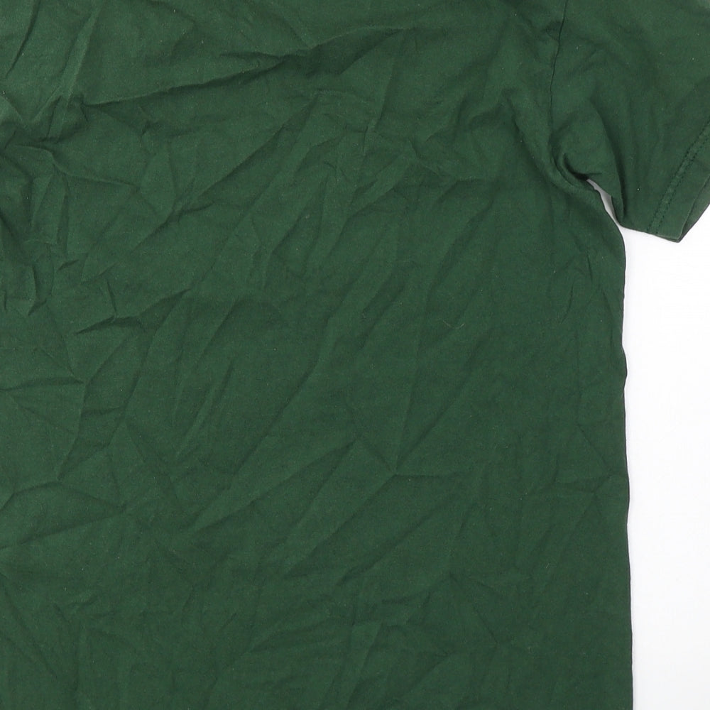 Daisy Street Womens Green  Cotton Basic T-Shirt Size 6 Round Neck - Atlanta