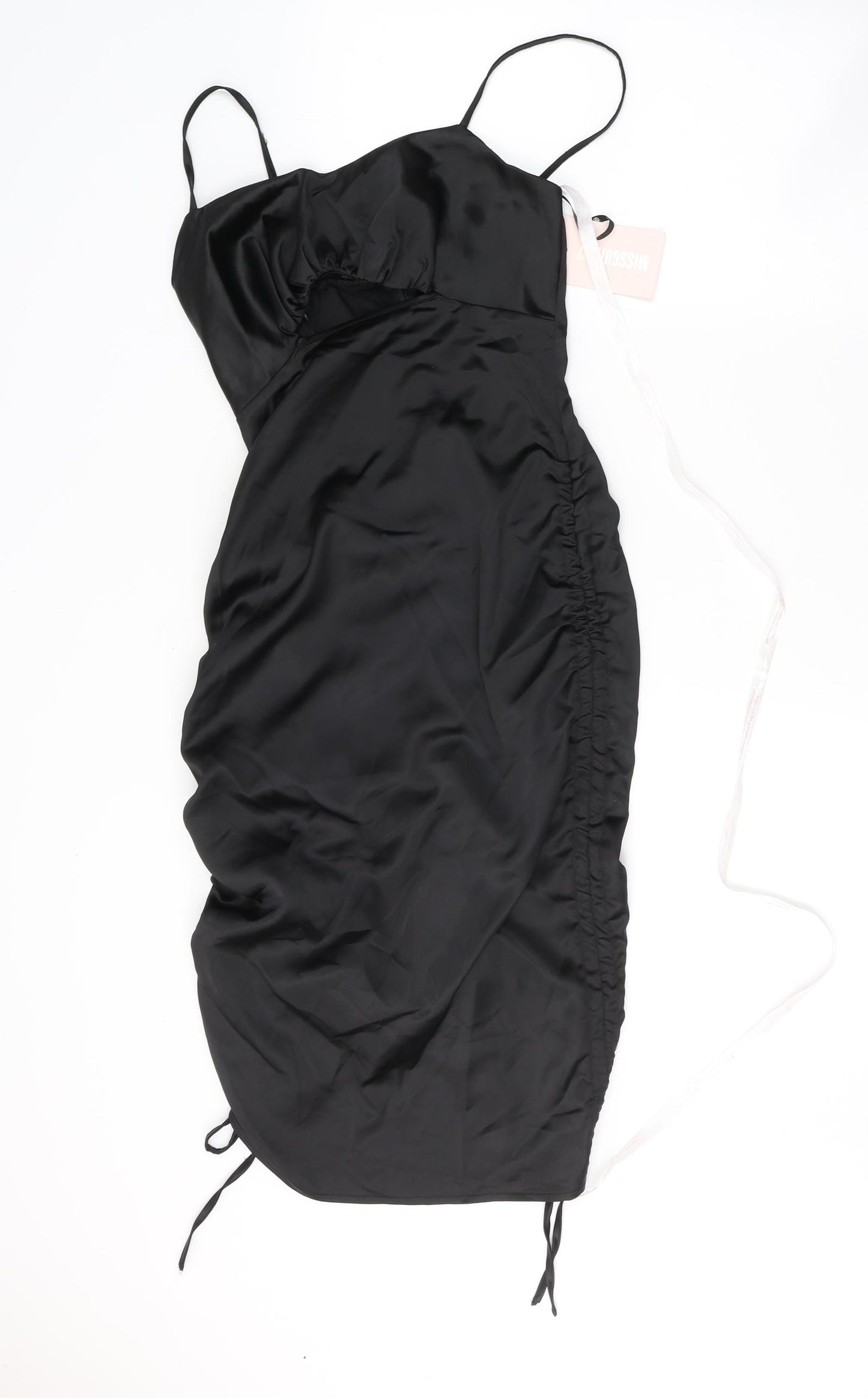 Missguided Womens Black  Polyester Mini  Size 4  Square Neck Zip