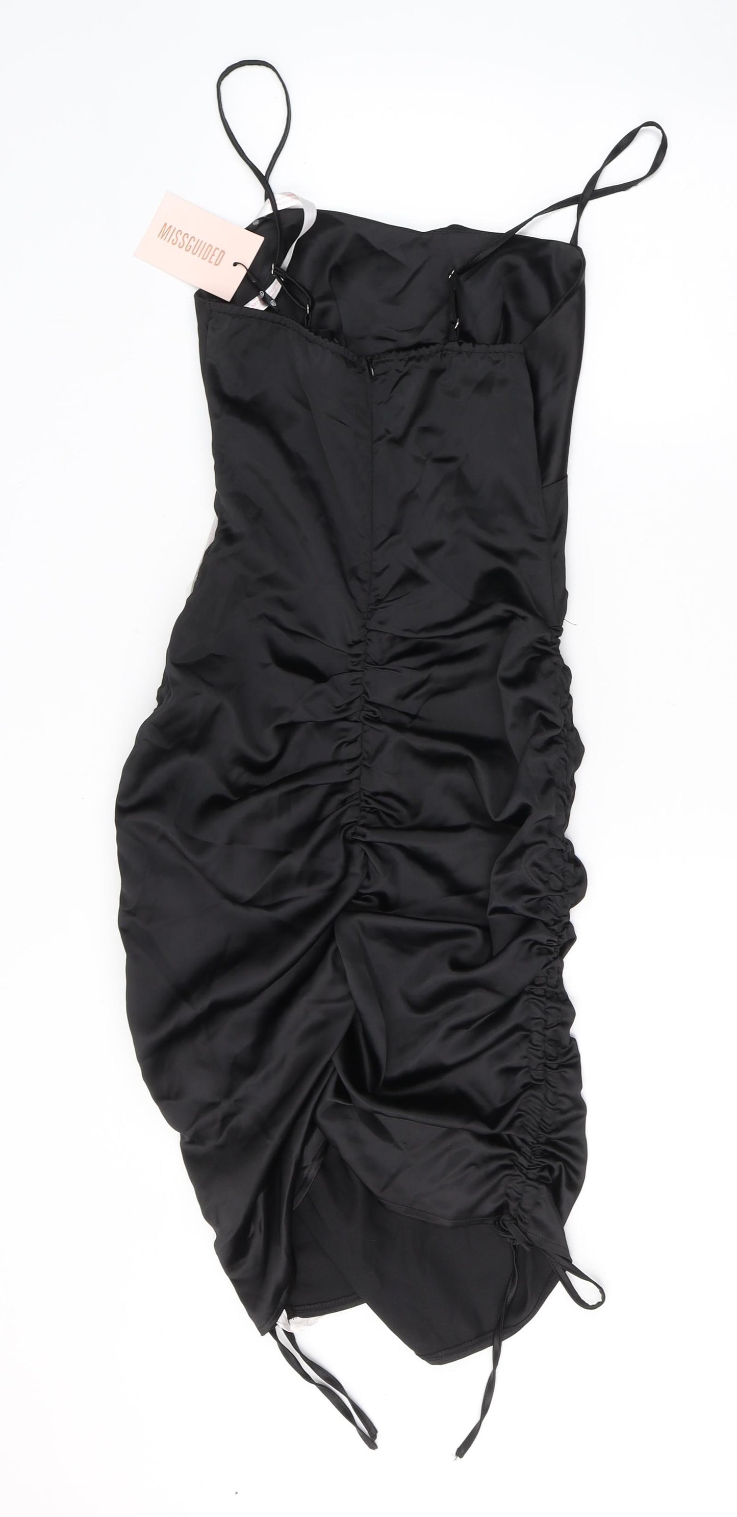 Missguided Womens Black  Polyester Mini  Size 4  Square Neck Zip