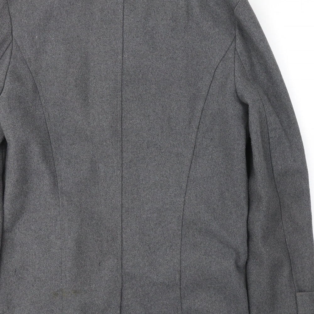 CKP Womens Grey   Pea Coat Coat Size M  Button