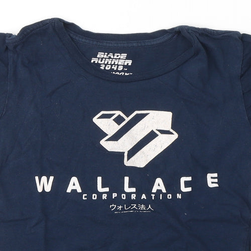 Bladerunner Womens Blue  Cotton Basic T-Shirt Size M Round Neck - Wallace