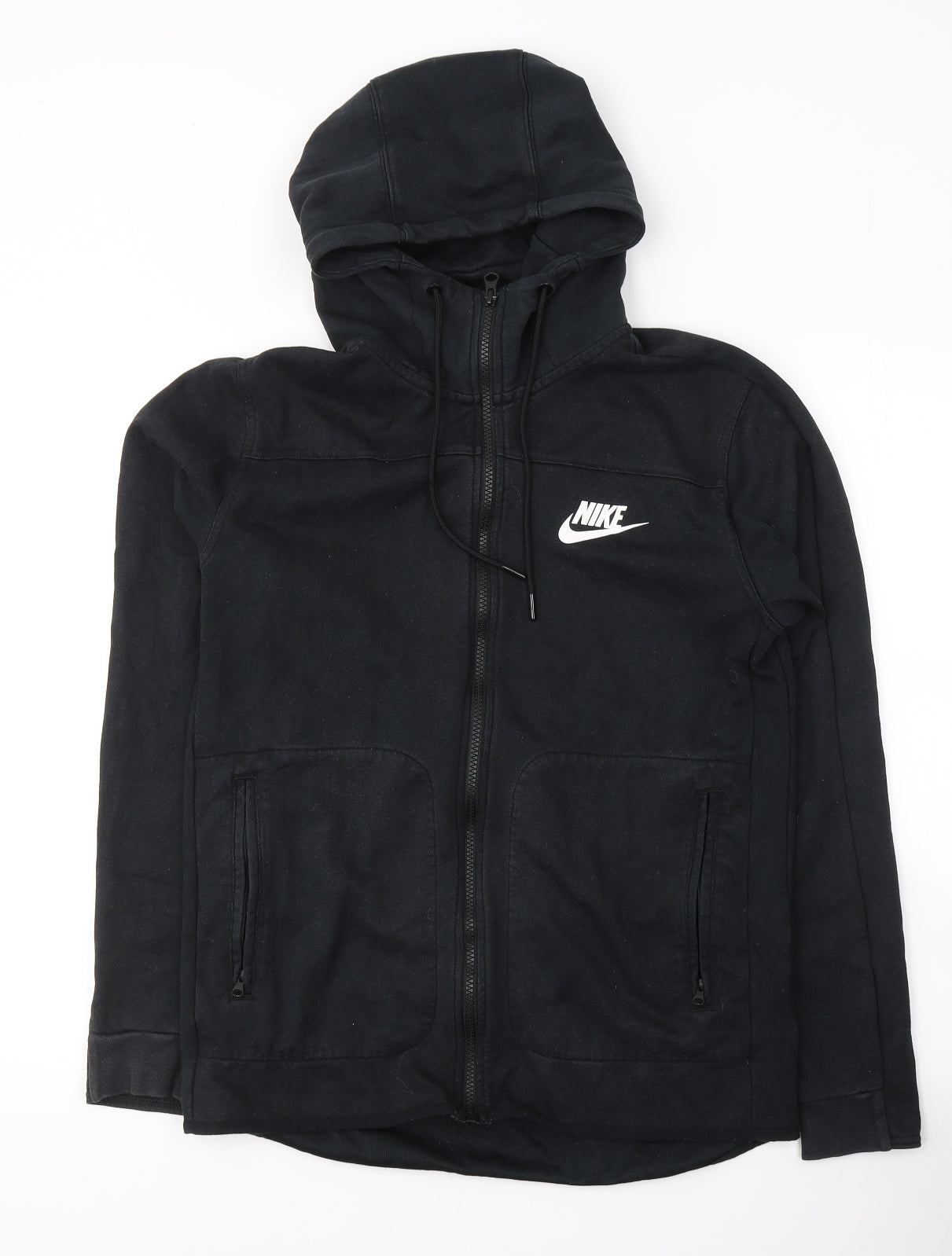 Nike Mens Black  Cotton Full Zip Hoodie Size S