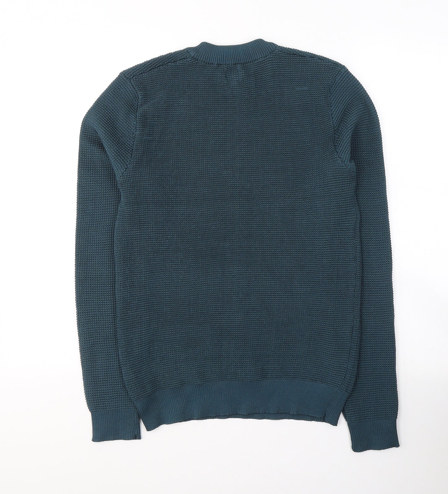 River Island Mens Blue Round Neck  Polyester Pullover Jumper Size S