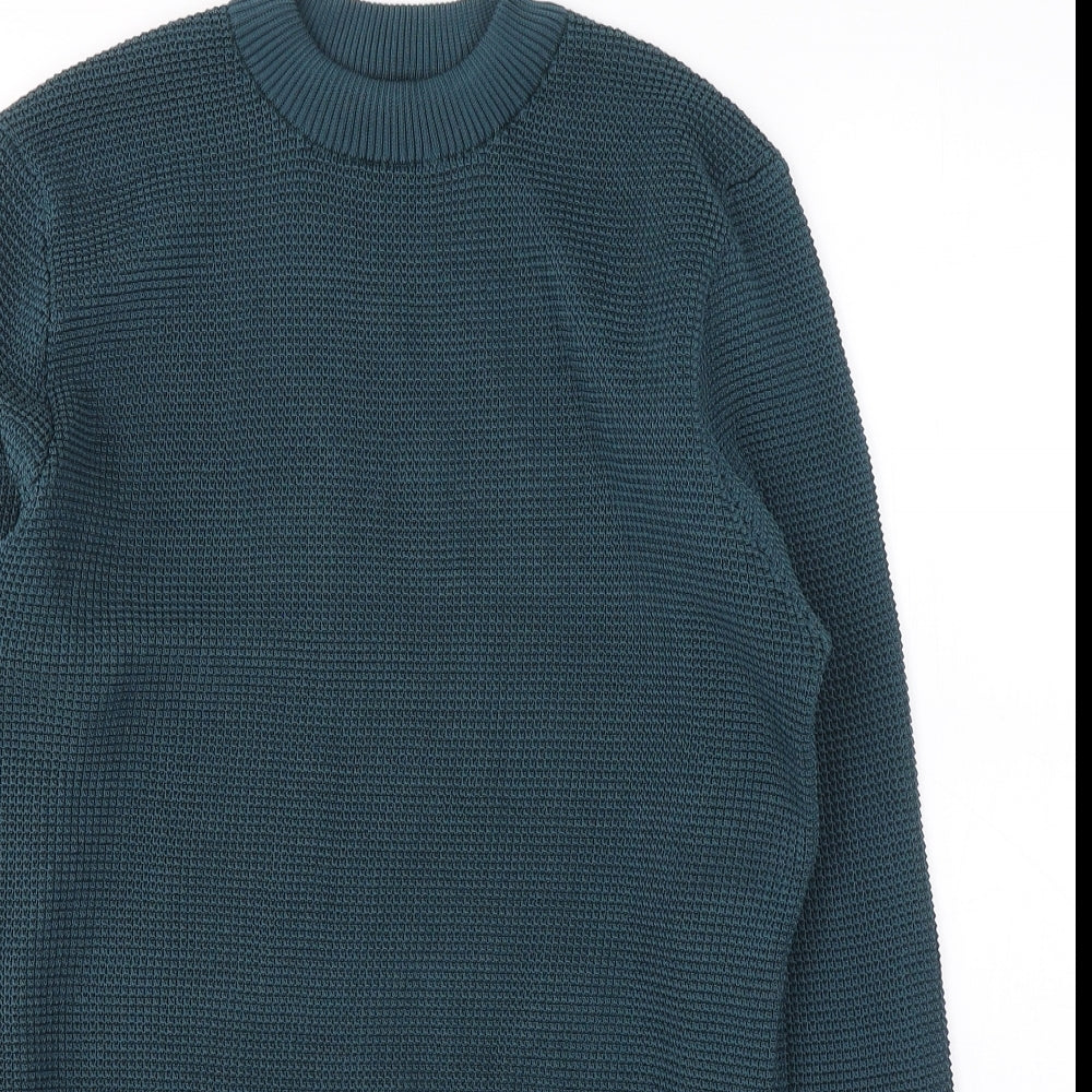River Island Mens Blue Round Neck  Polyester Pullover Jumper Size S