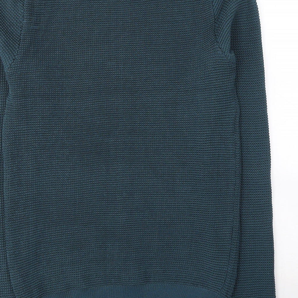 River Island Mens Blue Round Neck  Polyester Pullover Jumper Size S