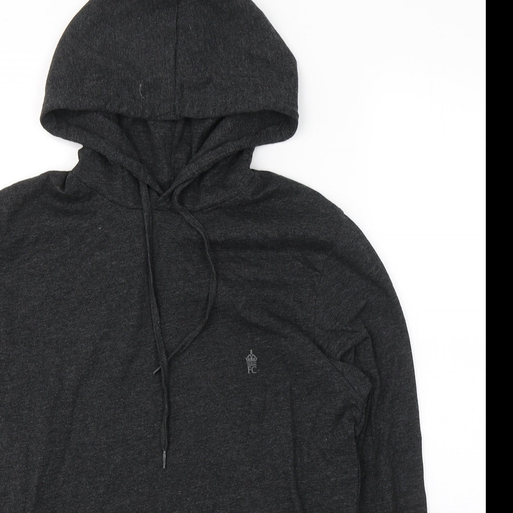 French Connection Mens Grey  Cotton Pullover Hoodie Size M