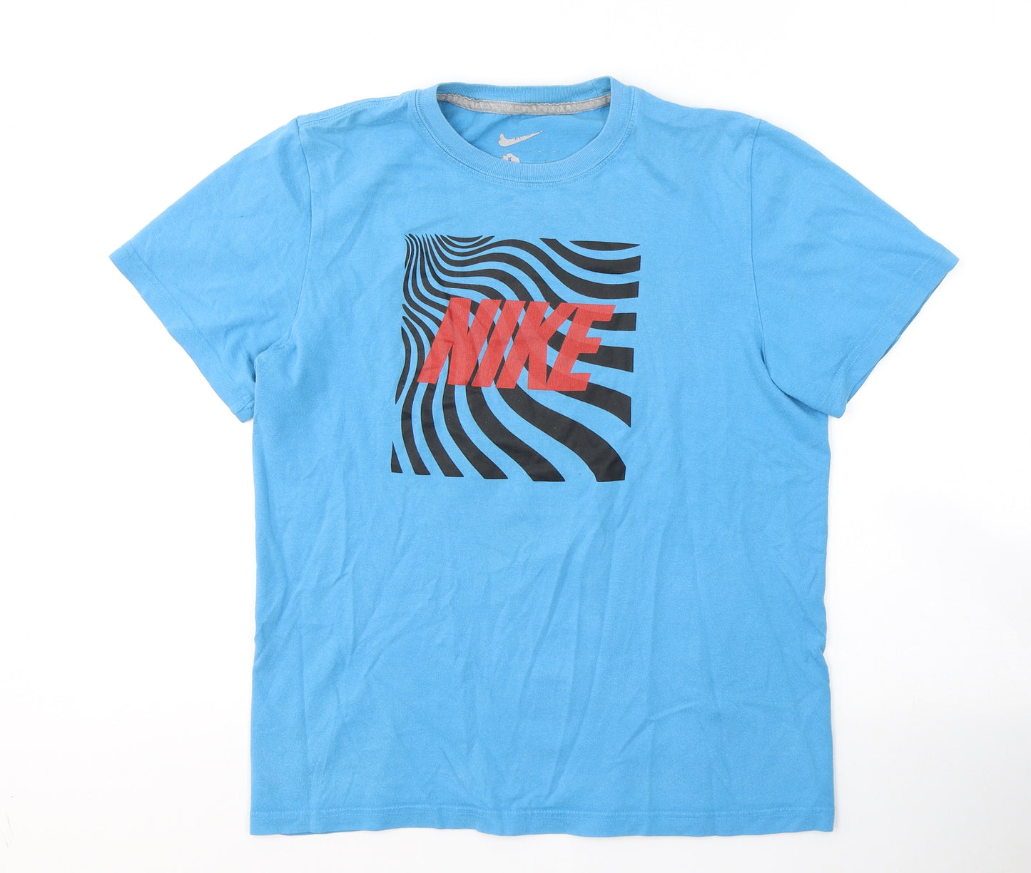 Nike Boys Black  Cotton Basic T-Shirt Size 12-13 Years Round Neck Pullover