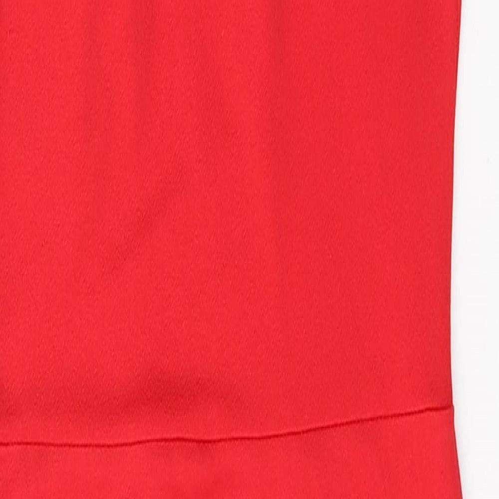Boohoo Womens Red  Polyester Pencil Dress  Size 6  Halter Pullover