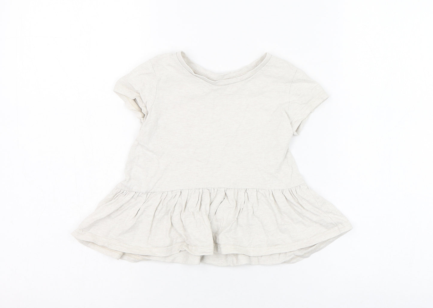 George Girls Ivory  Cotton Skater Dress  Size 3-4 Years  Round Neck Pullover