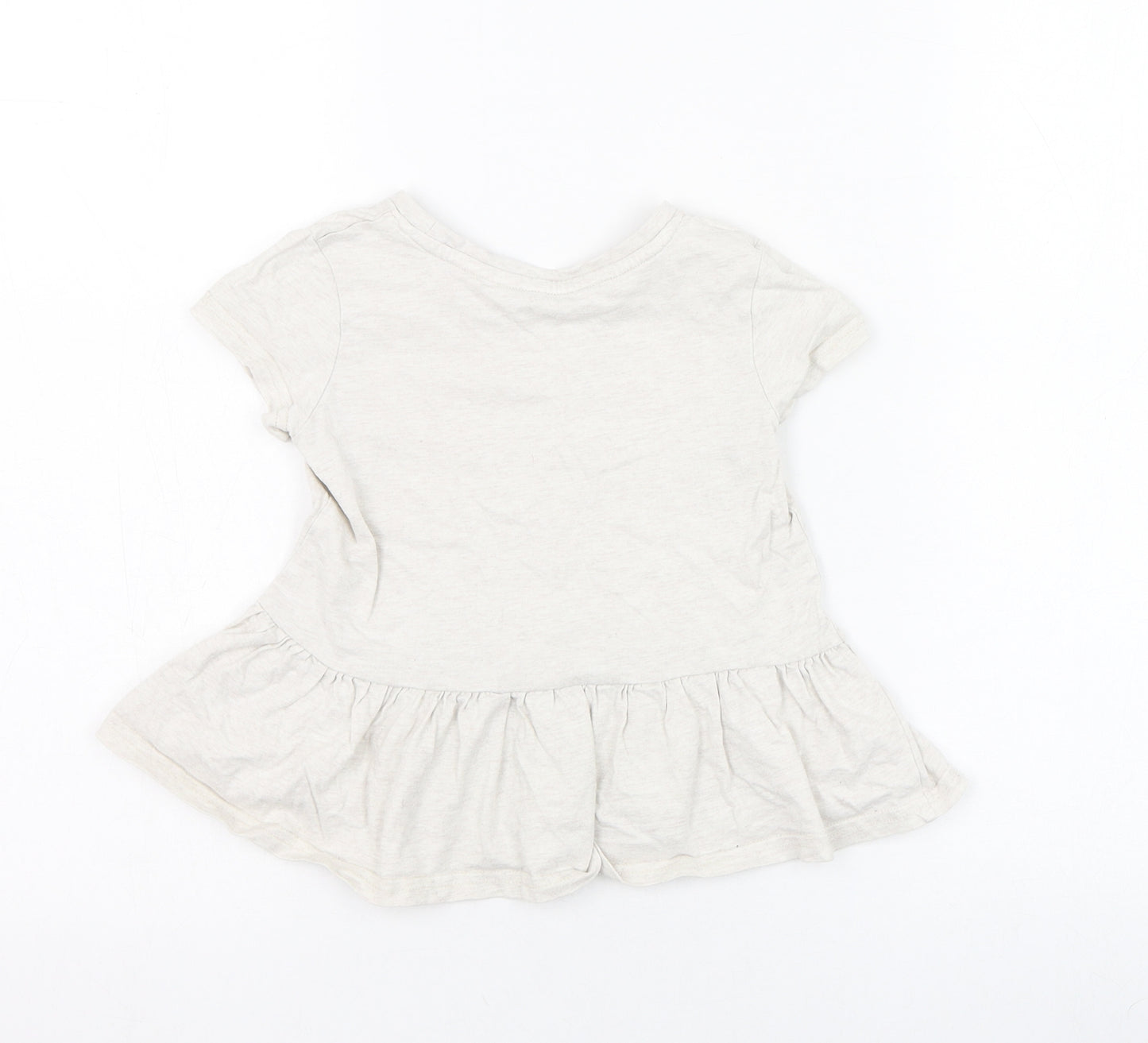 George Girls Ivory  Cotton Skater Dress  Size 3-4 Years  Round Neck Pullover