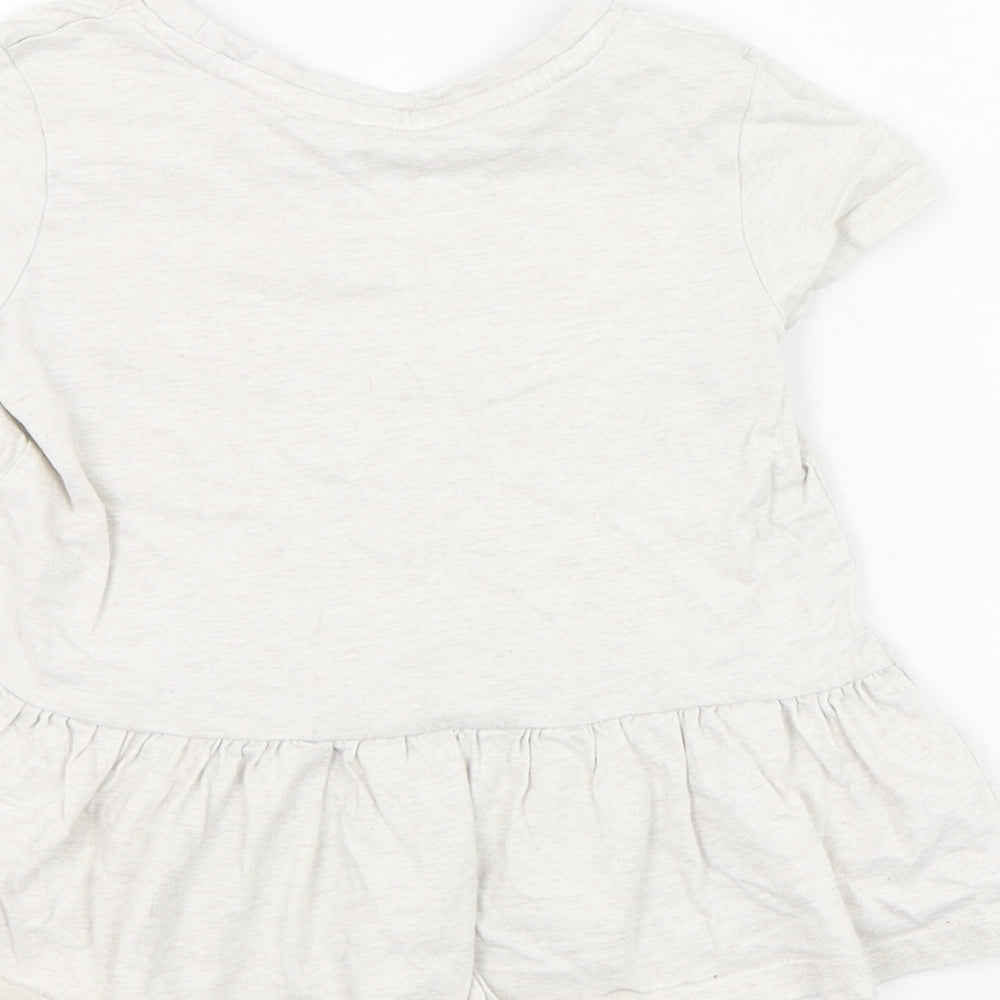 George Girls Ivory  Cotton Skater Dress  Size 3-4 Years  Round Neck Pullover