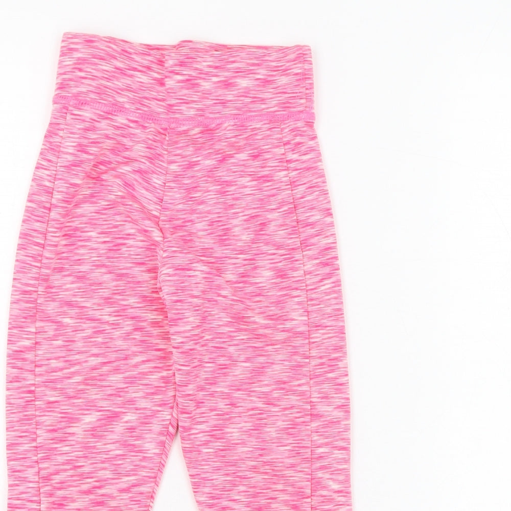Dunnes Stores Girls Pink  Polyester Jogger Trousers Size 6-7 Years  Regular Pullover - Leggings