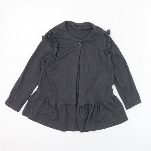 George Girls Grey Round Neck  Polyester Cardigan Jumper Size 3-4 Years  Button