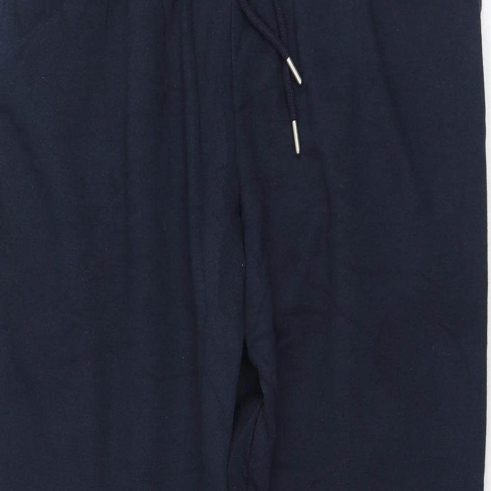 Dunnes Stores Mens Blue  Cotton Jogger Trousers Size M L28 in Regular