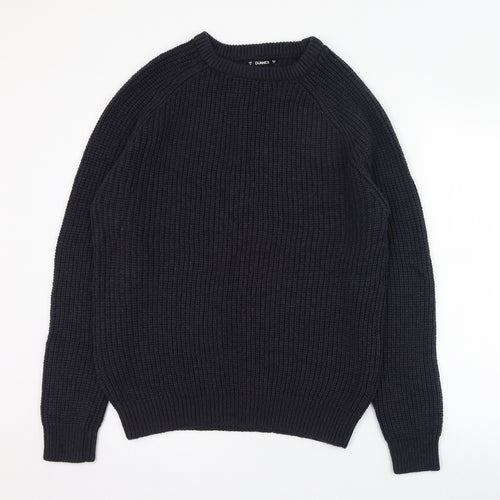 Dunnes Stores Mens Blue Round Neck  Acrylic Pullover Jumper Size M