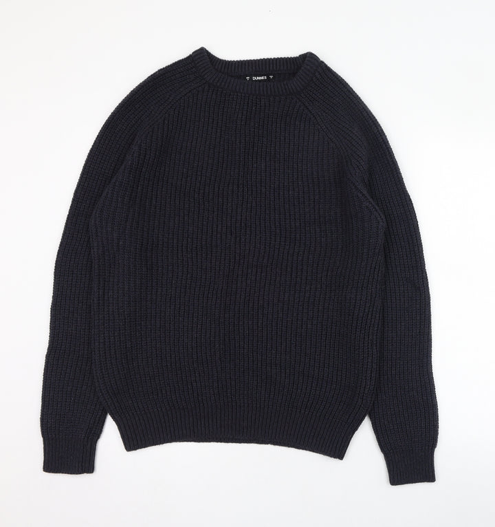 Dunnes Stores Mens Blue Round Neck Acrylic Pullover Jumper Size M