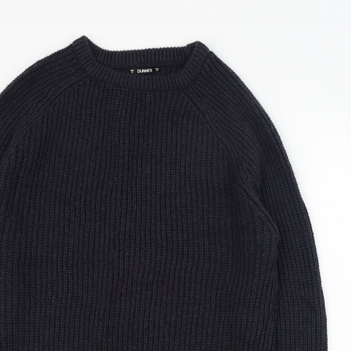 Dunnes Stores Mens Blue Round Neck  Acrylic Pullover Jumper Size M