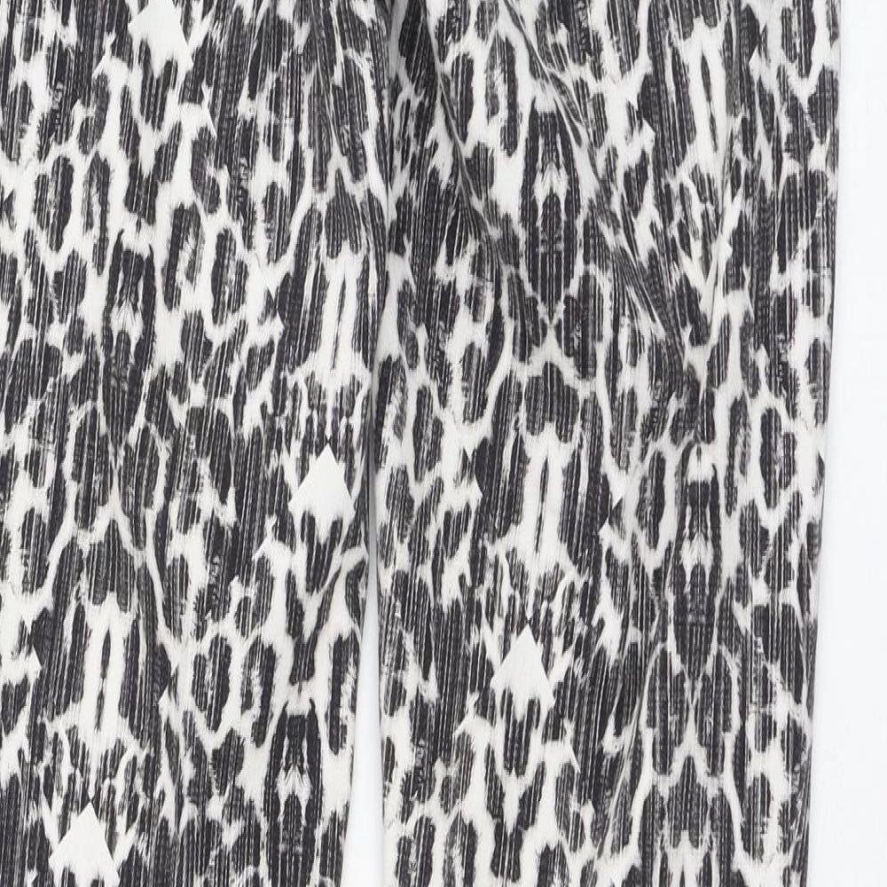 Oui Womens Ivory Animal Print Cotton Jegging Jeans Size 10 L30 in Regular Zip
