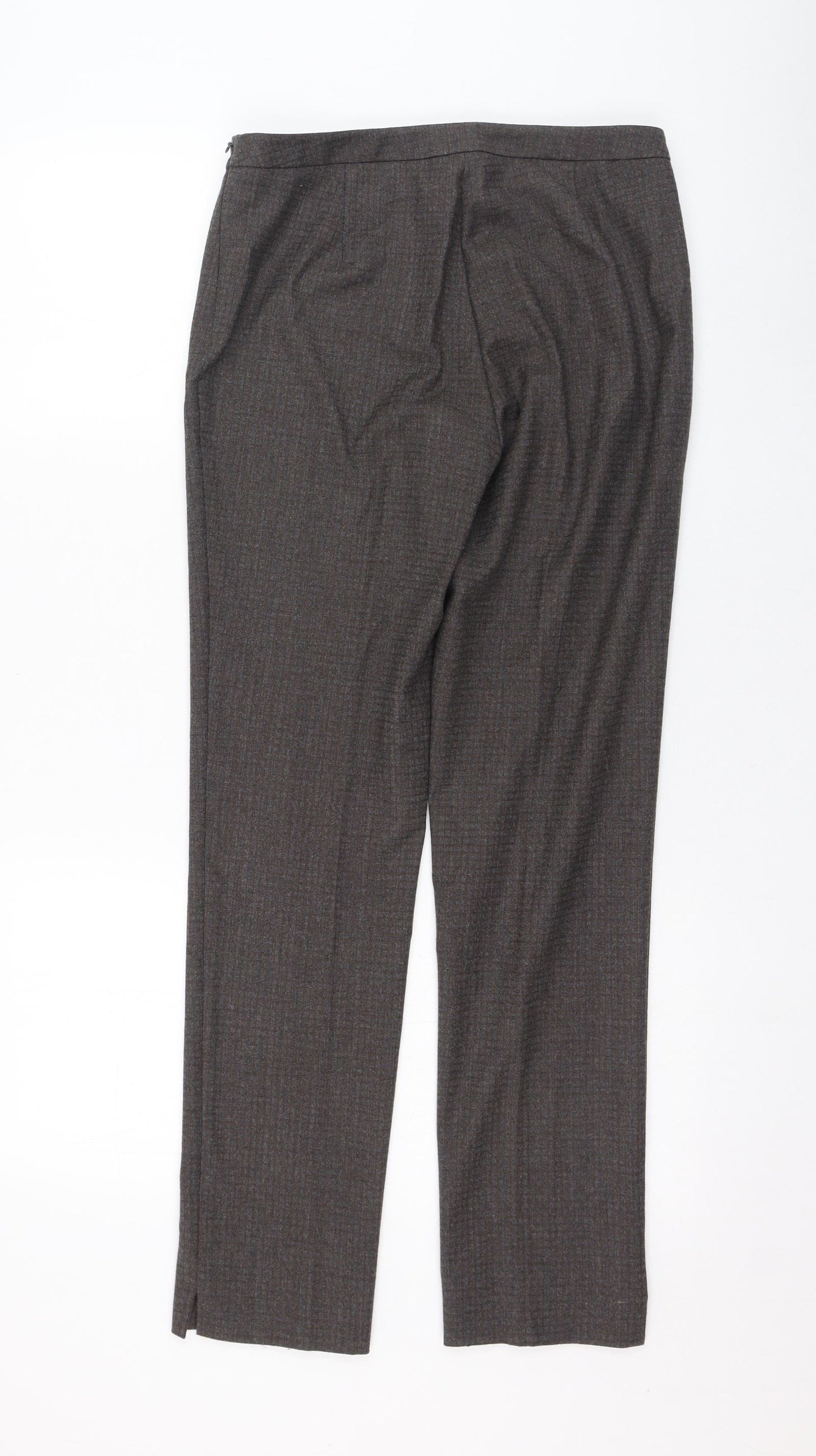 Rosso35 Womens Brown  Wool Trousers  Size 12 L28 in Regular Zip