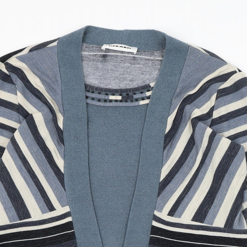 Gerard Womens Blue Round Neck Striped Polyester Cardigan Jumper Size 10