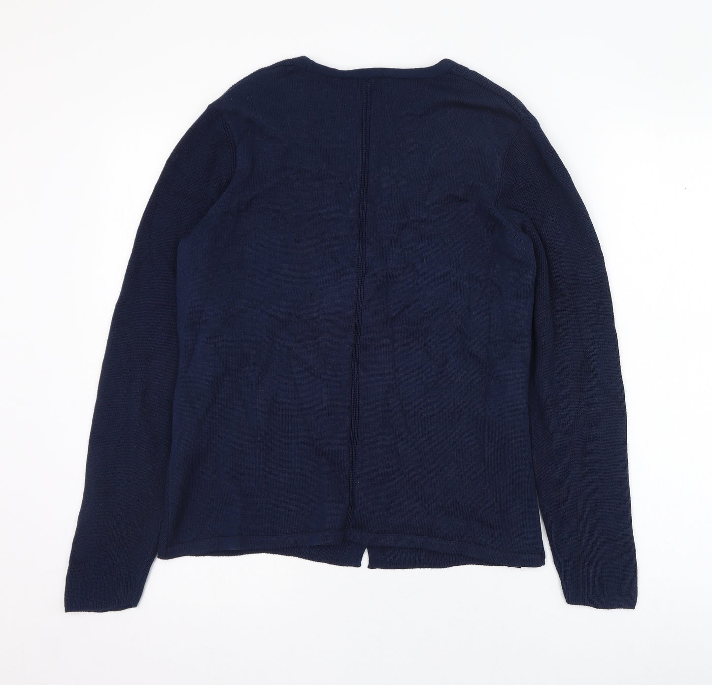 Olsen Womens Blue V-Neck  Cotton Cardigan Jumper Size 12