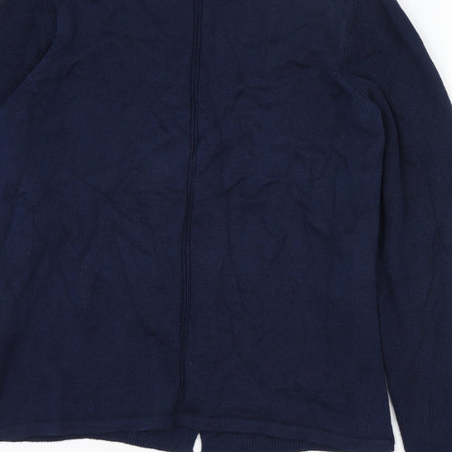 Olsen Womens Blue V-Neck  Cotton Cardigan Jumper Size 12