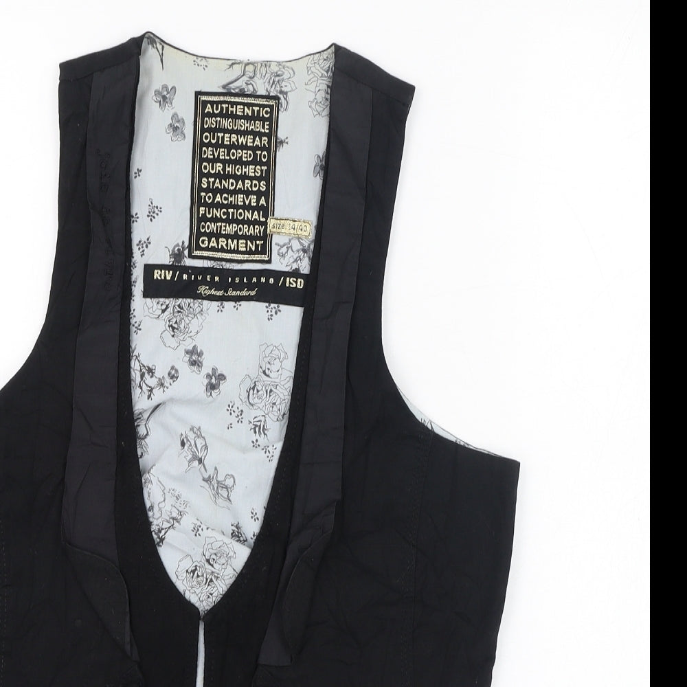 River Island Womens Black   Jacket Waistcoat Size 14  Hook & Loop