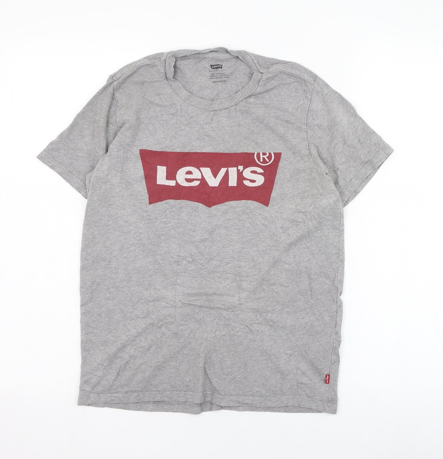 Signature by Levi Strauss & Co. Mens Grey  Cotton  T-Shirt Size XS Round Neck